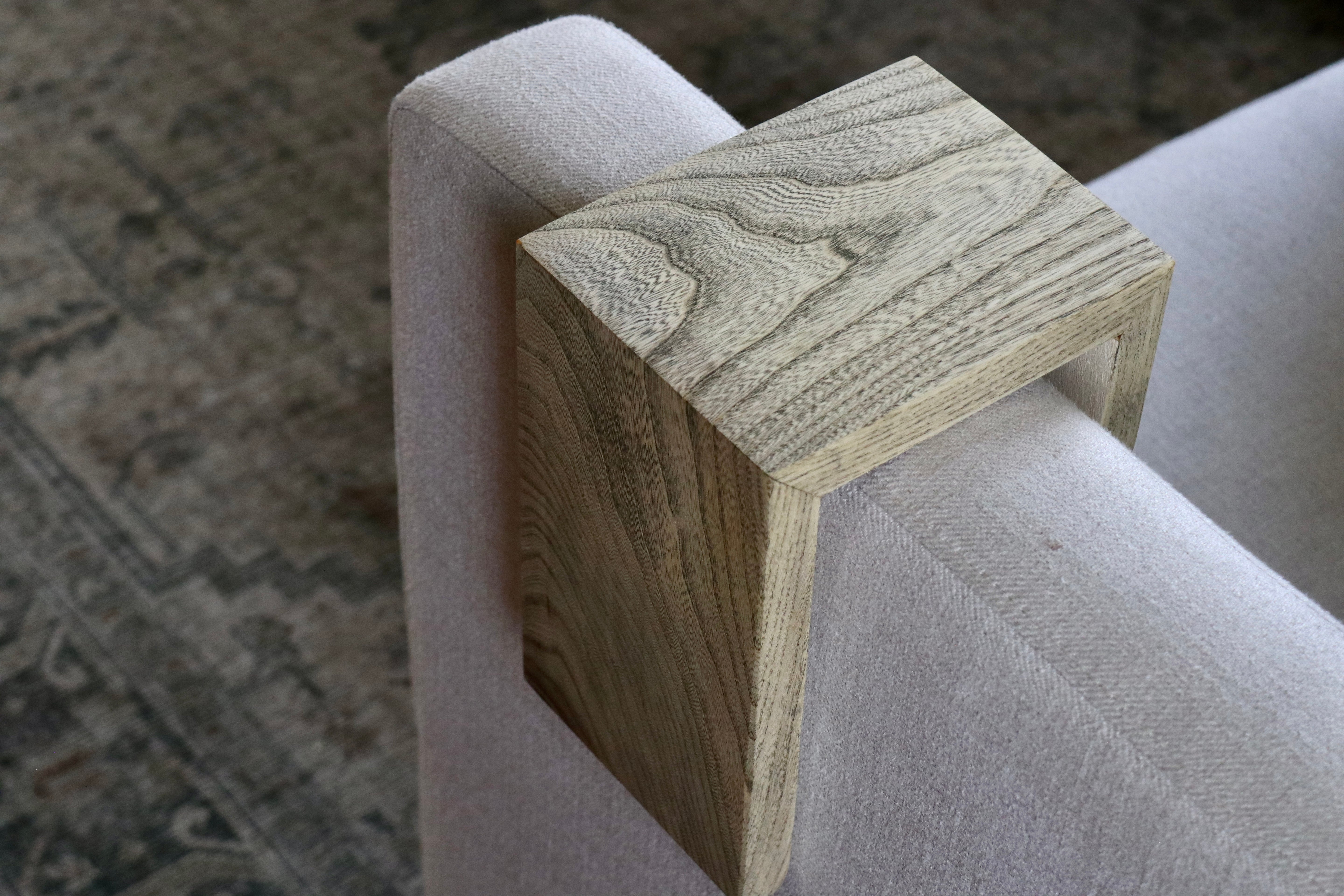5" hackberry with walnut stain armrest table, Coffee Table, Living Room Table (in stock)