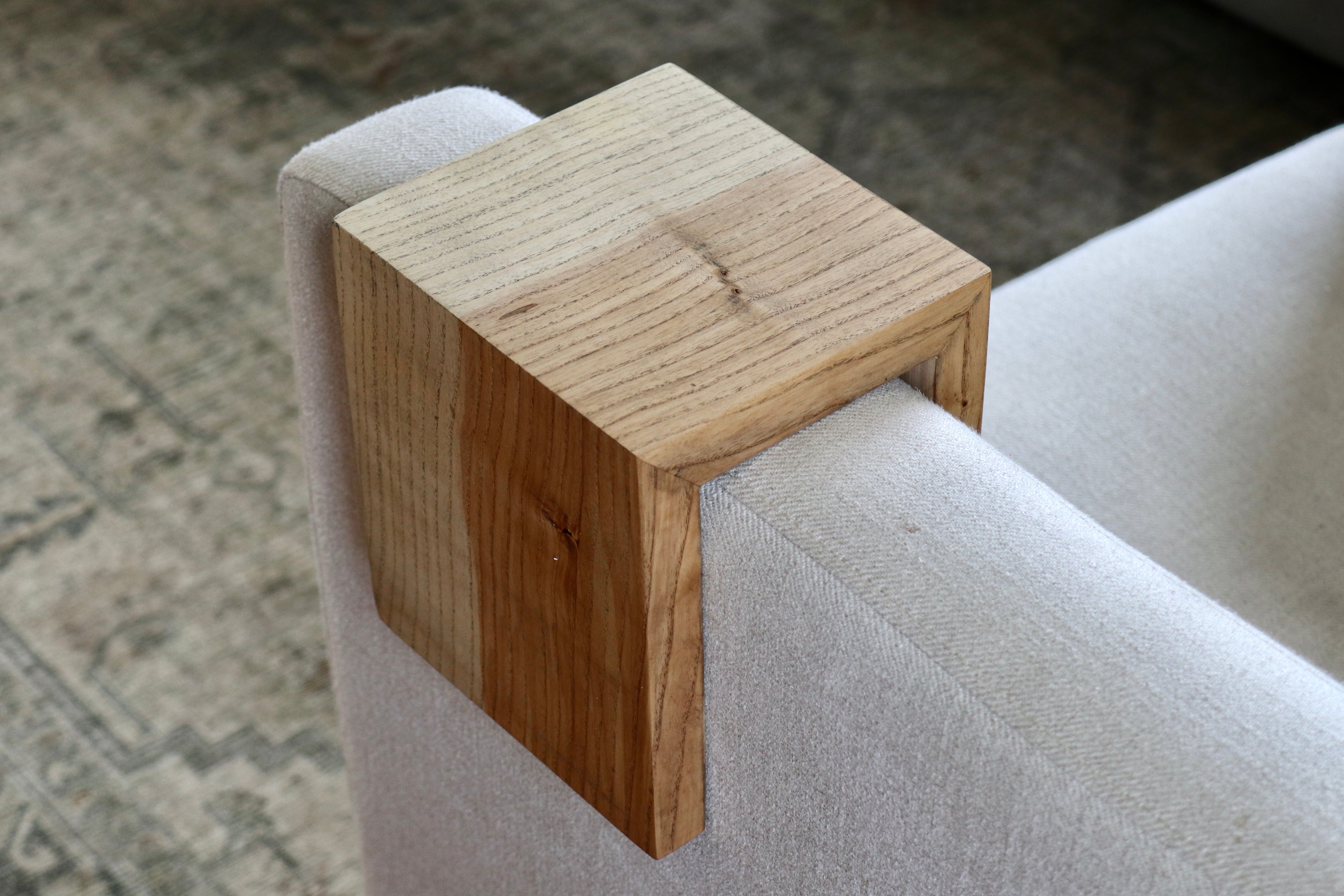 4" ash with walnut stain armrest table, Coffee Table, Living Room Table (in stock)