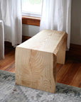 Ash Waterfall Ottoman Table, Hardwood coffee table