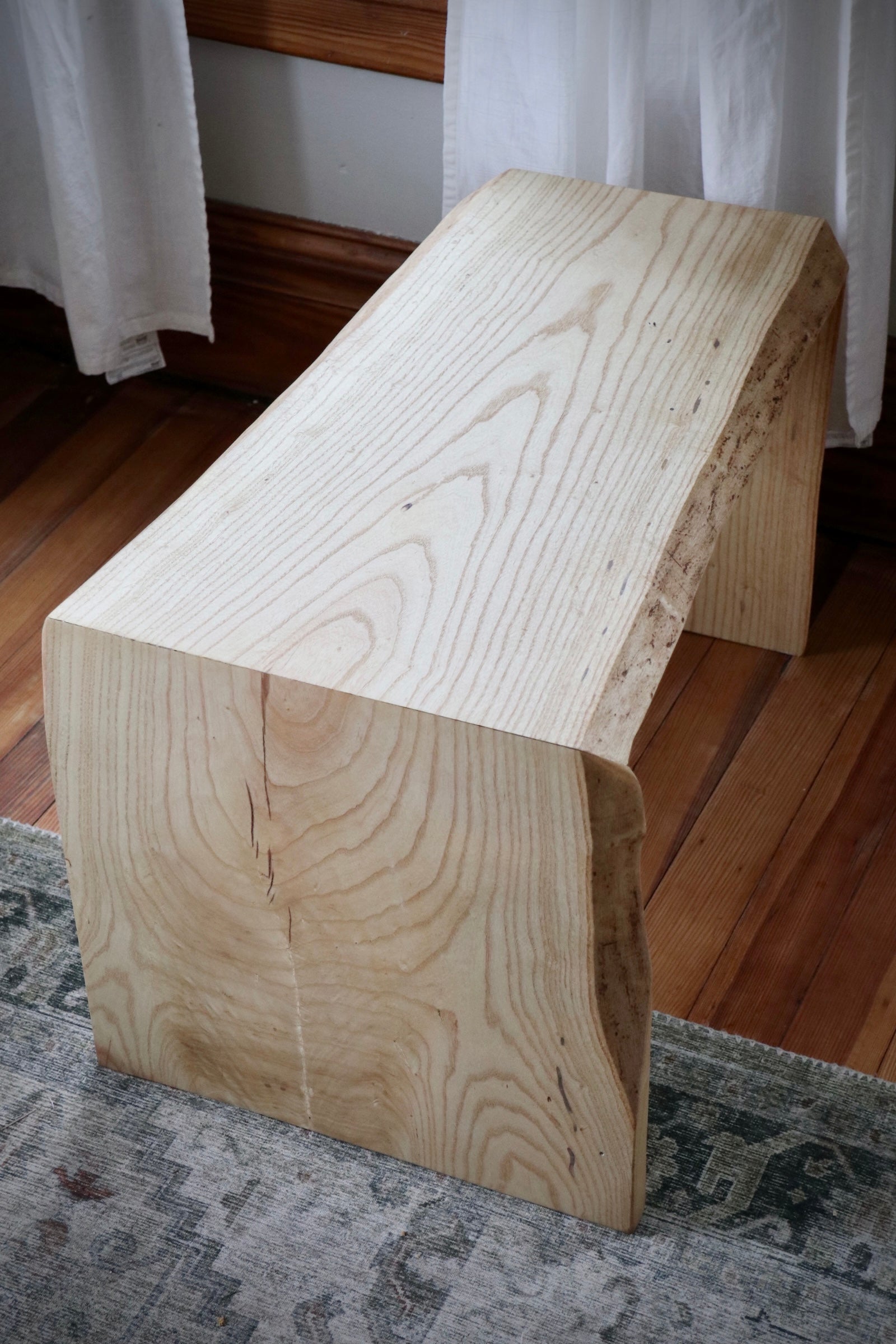 Ash Waterfall Ottoman Table, Hardwood coffee table