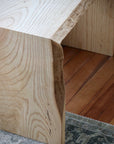 Ash Waterfall Ottoman Table, Hardwood coffee table
