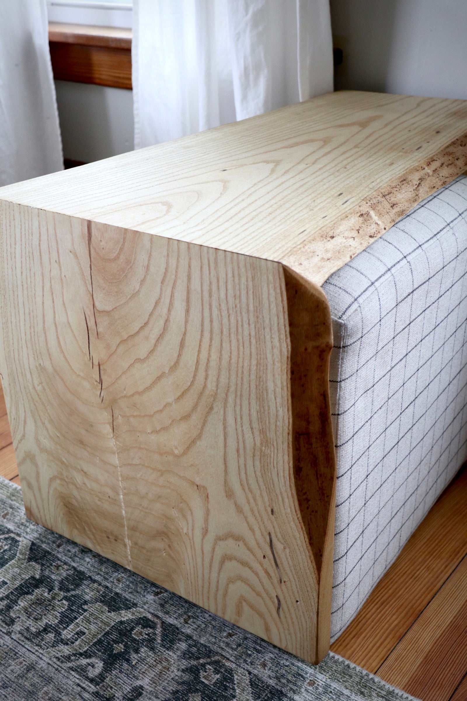 Ash Waterfall Ottoman Table, Hardwood coffee table