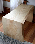 Ash Waterfall Ottoman Table, Hardwood coffee table