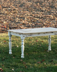 IN STOCK Spalted Maple Farmhouse Dining Table with White-Distressed Paint
