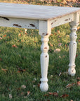 IN STOCK Spalted Maple Farmhouse Dining Table with White-Distressed Paint