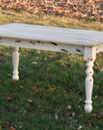 IN STOCK Spalted Maple Farmhouse Dining Table with White-Distressed Paint