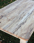 IN STOCK Spalted Maple Farmhouse Dining Table with White-Distressed Paint