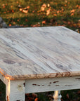 IN STOCK Spalted Maple Farmhouse Dining Table with White-Distressed Paint