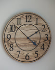 26" Solid Ash Wood Wall Clock with Walnut Stain (in stock)