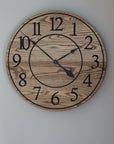 26" Solid Ash Wood Wall Clock with Walnut Stain (in stock)