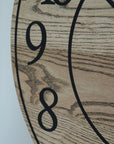 26" Solid Ash Wood Wall Clock with Walnut Stain (in stock)