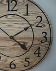 26" Solid Ash Wood Wall Clock with Walnut Stain (in stock)