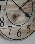 Large 26" Solid Wood Hackberry Wall Clock with walnut stain (in stock)