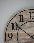 Large 26" Solid Wood Hackberry Wall Clock with walnut stain (in stock)