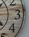 Large 26" Solid Wood Hackberry Wall Clock with walnut stain (in stock)