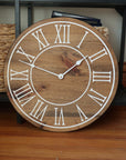 18" Large Distressed Wall Clock, Stained clock, Oversized clock (in stock)