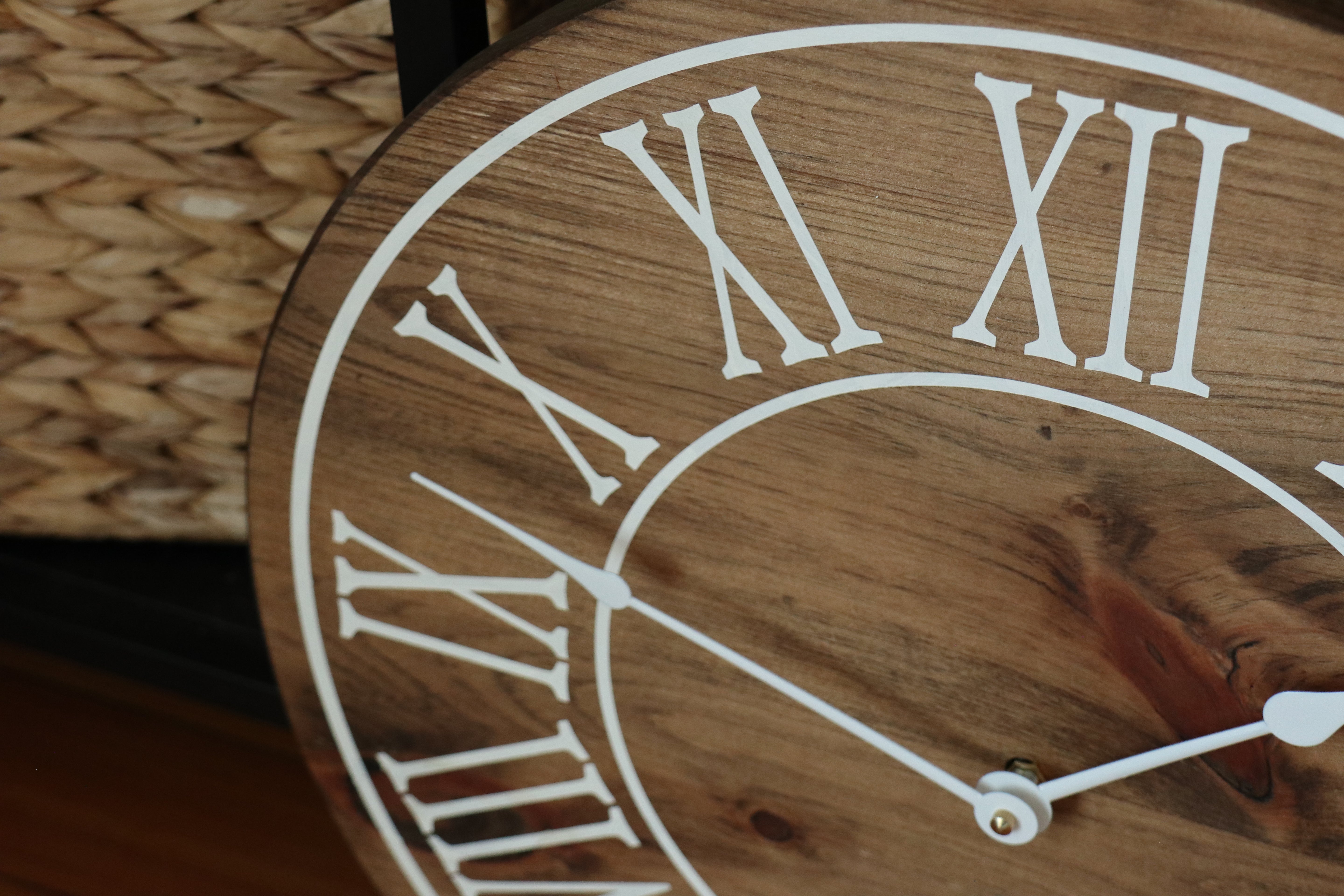 18" Large Distressed Wall Clock, Stained clock, Oversized clock (in stock)