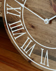 18" Large Distressed Wall Clock, Stained clock, Oversized clock (in stock)