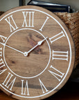 18" Large Distressed Wall Clock, Stained clock, Oversized clock (in stock)