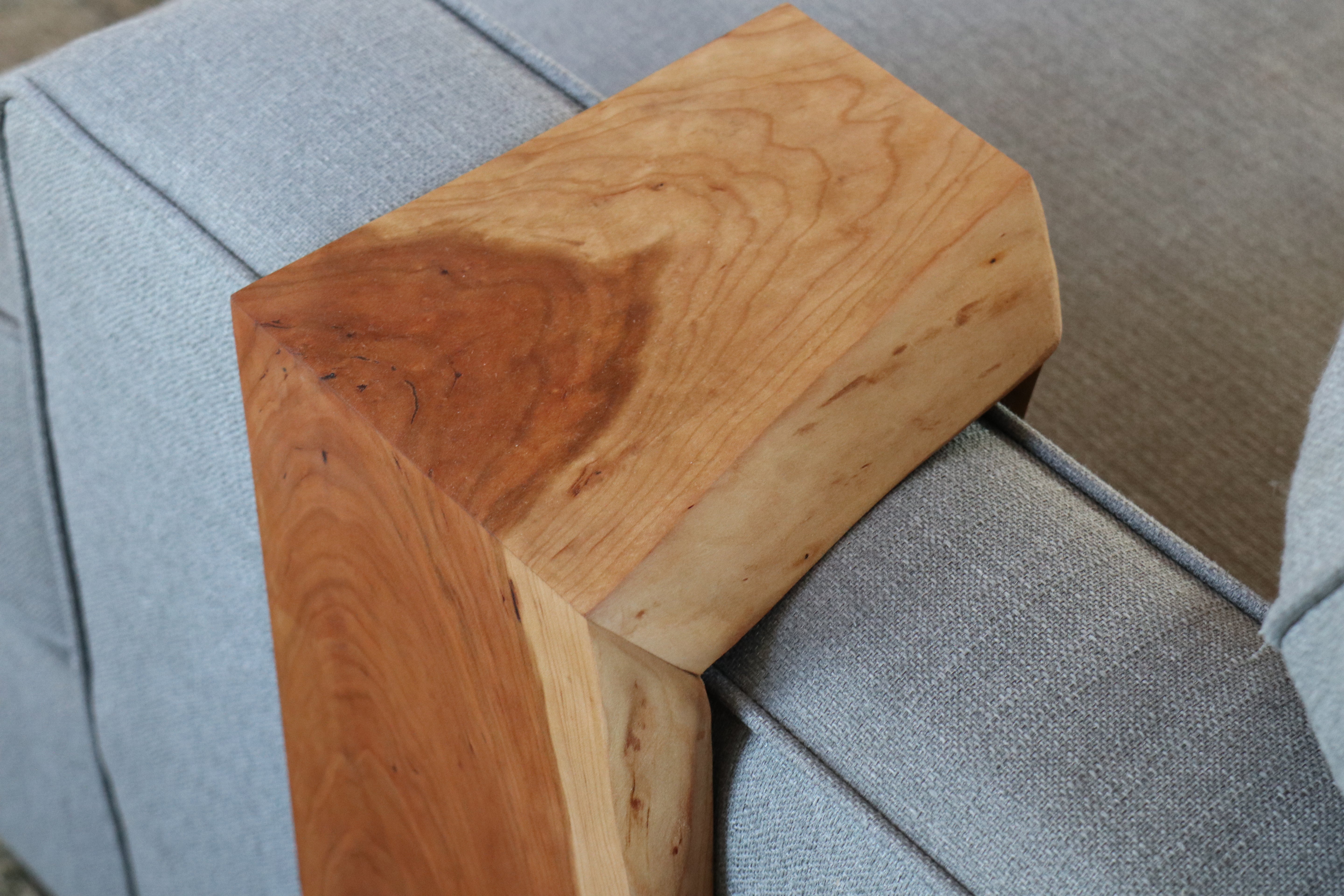 6.25" Solid Cherry Wood Sofa Armrest Table (in stock)