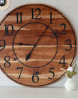 Large Sappy 30" Solid Cherry Hardwood Wall Clock with Black Numbers