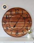 Large Sappy 30" Solid Cherry Hardwood Wall Clock with Black Numbers