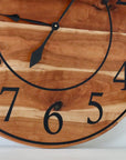Large Sappy 30" Solid Cherry Hardwood Wall Clock with Black Numbers