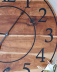 Large Sappy 30" Solid Cherry Hardwood Wall Clock with Black Numbers