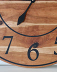 Large Sappy 30" Solid Cherry Hardwood Wall Clock with Black Numbers