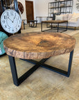 Spalted Sycamore Cookie Industrial Coffee Table