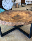 Spalted Sycamore Cookie Industrial Coffee Table