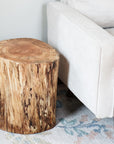 Spalted Maple Natural Tree Trunk Stump Side Table - Authentic, Real, Genuine Wood