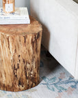 Spalted Maple Natural Tree Trunk Stump Side Table - Authentic, Real, Genuine Wood