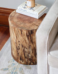 Spalted Maple Natural Tree Trunk Stump Side Table - Authentic, Real, Genuine Wood