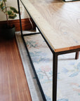 Extra Long Modern Ash Wood & Metal Drafting Writing Desk Table