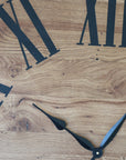 Large White Oak Wall Clock with Black Roman Numerals