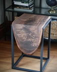 Live Edge Walnut Waterfall Cube Side Table