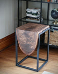 Live Edge Walnut Waterfall Cube Side Table