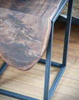 Live Edge Walnut Waterfall Cube Side Table