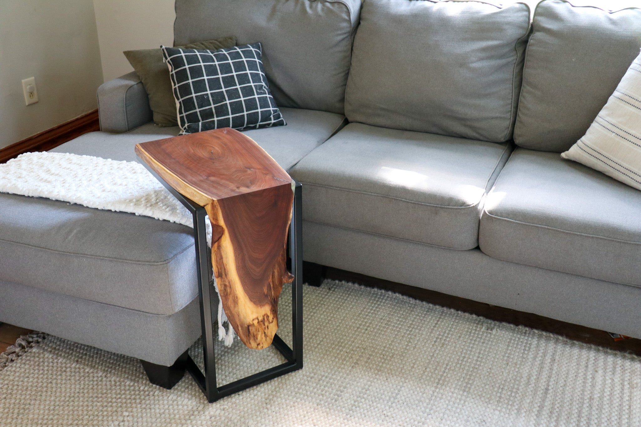 Live Edge Walnut Waterfall C Table (in stock)