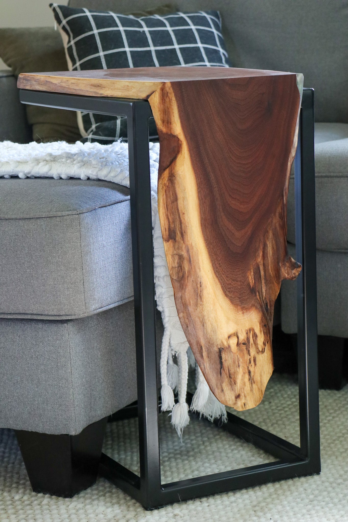 Live Edge Walnut Waterfall C Table (in stock)