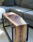 Live-Edge Walnut Waterfall Bench Coffee Table