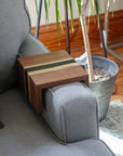 Live Edge Walnut Epoxy Black River Armrest Table - Hazel Oak Farms