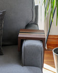 Live Edge Walnut Epoxy Black River Armrest Table - Hazel Oak Farms