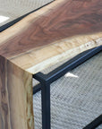 Live-Edge Walnut Waterfall Bench Coffee Table