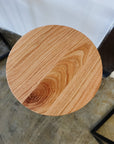 Large Locust Wood Round Industrial Side Table - Hazel Oak Farms
