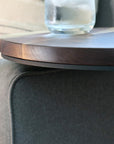 Large Live-Edge Walnut, Round Industrial Side Table