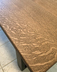 Modern Quartersawn White Oak Dining Table with Black Square Steel Legs