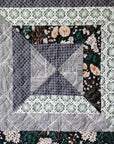 Modern Handmade Baby Quilt - Blue Floral Squares