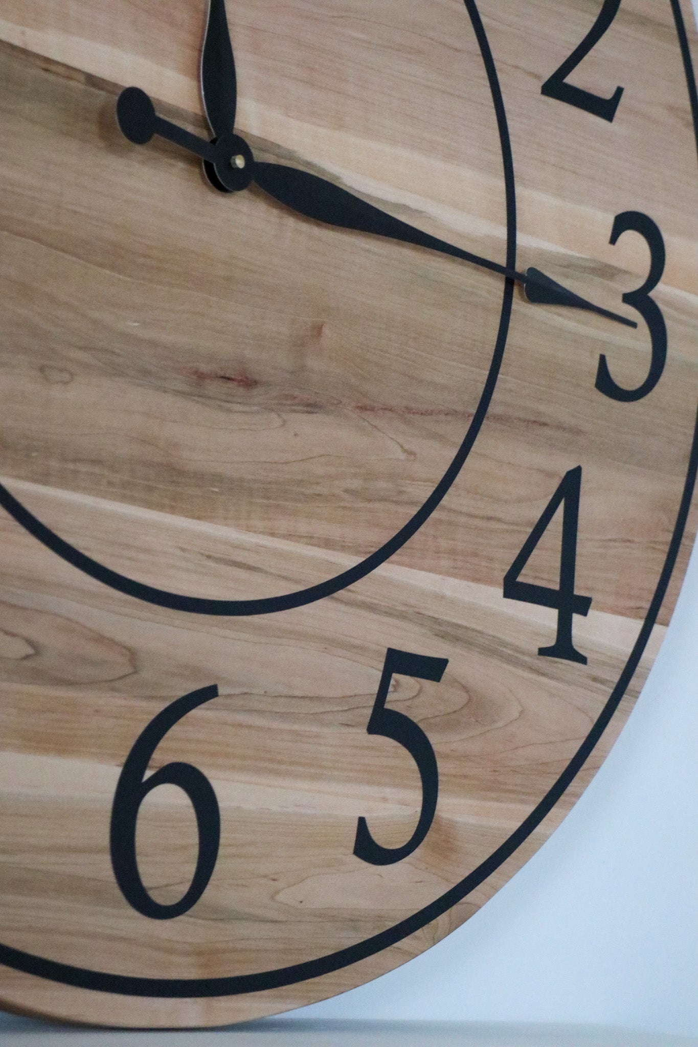 30" Large Solid Soft Maple Wood Clock with Black Roman Numerals (in stock) - Hazel Oak Farms